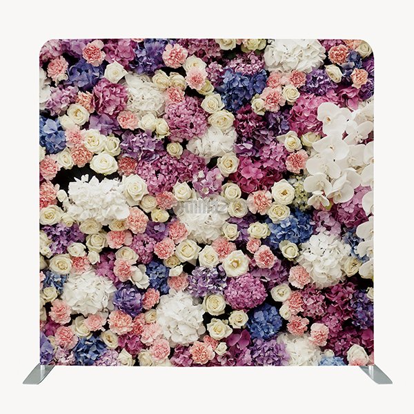 8ft x 8ft Flower Texture Wedding Party Pillow Tension Backdrop Only