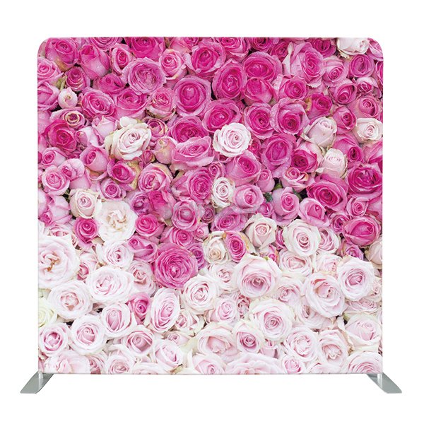 8ft x 8ft Pink White Flower Wedding Party Pillow Tension Fabric Backdrop Only