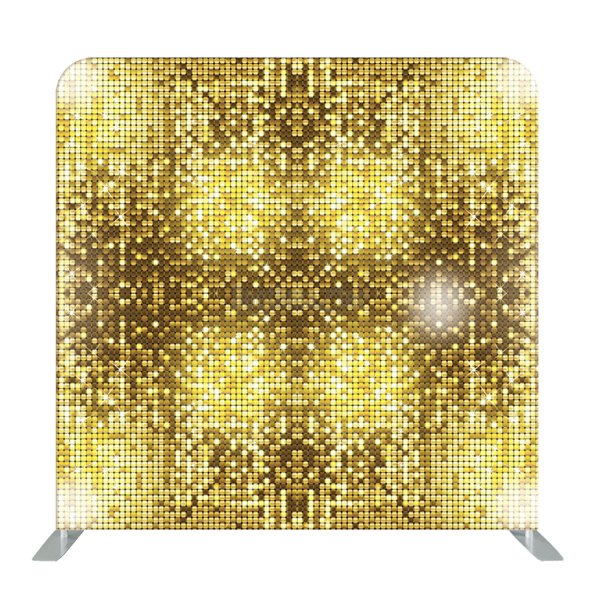 8ft x 8ft Shimmer Gold Glitter Wedding Party Pillow Tension Fabric Backdrop Only