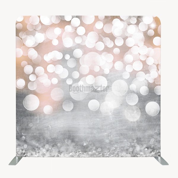 8ft x 8ft Gold Shimmer Bokeh Wedding Party Pillow Tension Fabric Backdrop Only