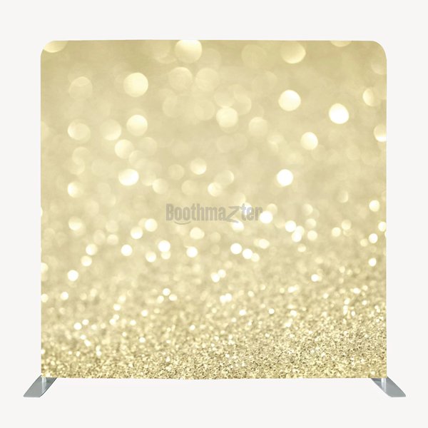 8ft x 8ft Glitter Gold Wedding Party Pillow Tension Fabric Backdrop Only