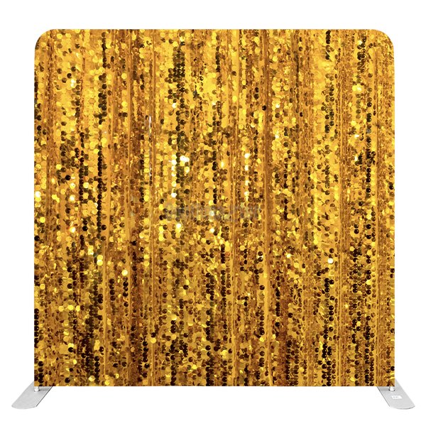 8ft x 8ft Gold Sequin Glitter Wedding Party Pillow Tension Fabric Backdrop Only