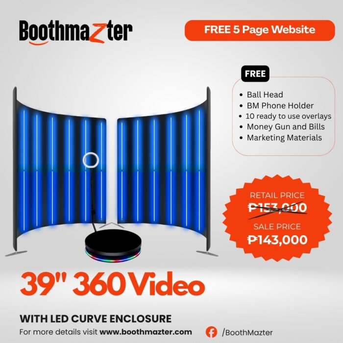 360 Video Booth with LED Curve Enclosure