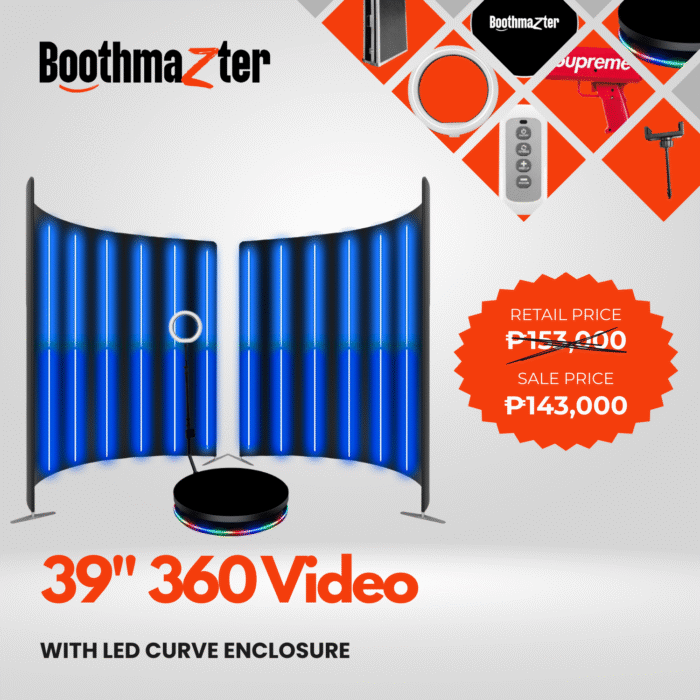 360 Video Booth with LED Curve Enclosure
