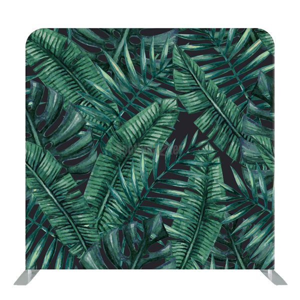 8ft x 8ft Green Tropical Leaves Pillow Tension Fabric Backdrop Only