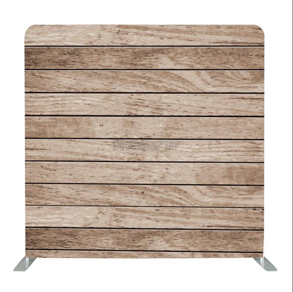 8ft x 8ft Wood Plank Wedding Party Tension Fabric Backdrop